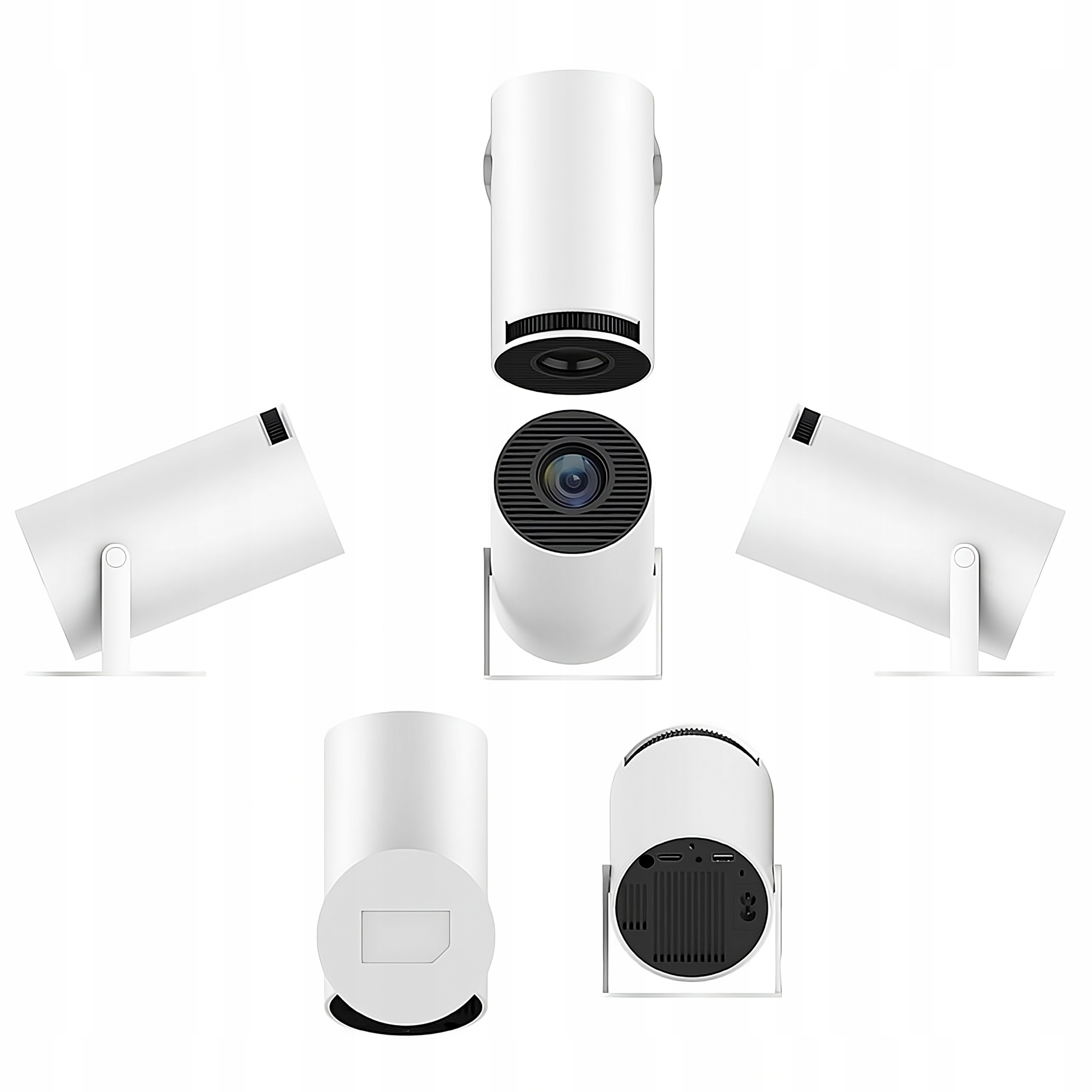 PROJEKTOR RZUTNIK ANDROID TV WIFI PRZENOŚNY SMART GŁOŚNIK OBROTOWY + PILOT Kod producenta 604477831275