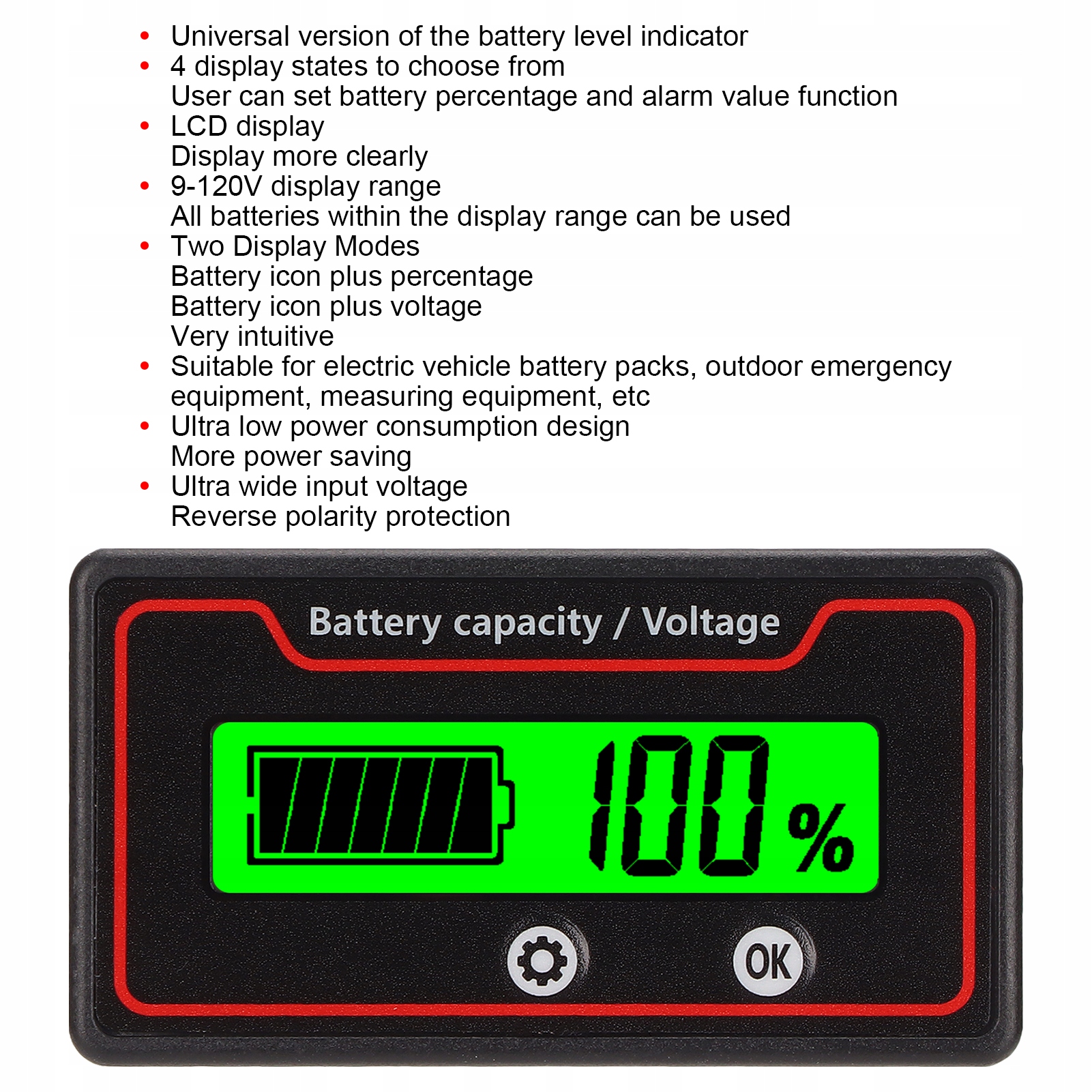 WSKAŹNIK NAŁADOWANIA AKUMULATORA 12-84 V LCD Marka Inna