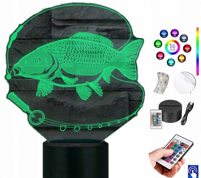 

Lampka na biurko Wędkarstwo Ryba 16kol Led Plexido