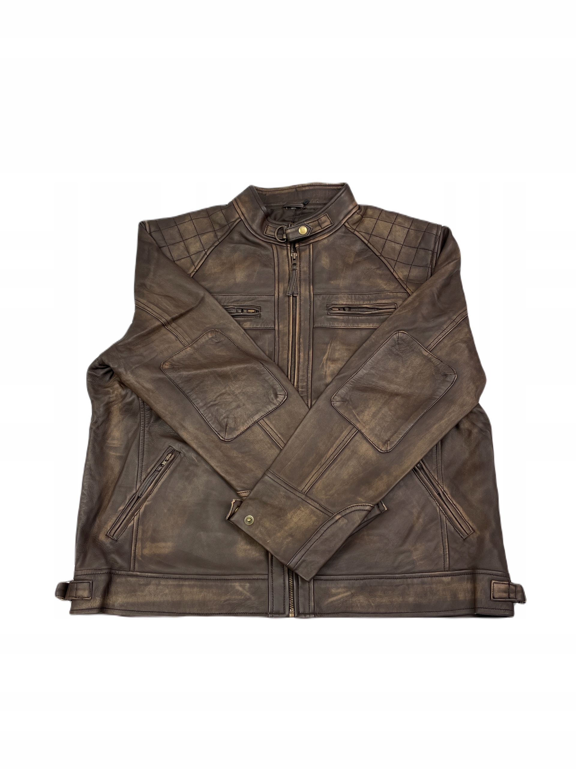 Pánská kožená bunda hnědá Real Leather M