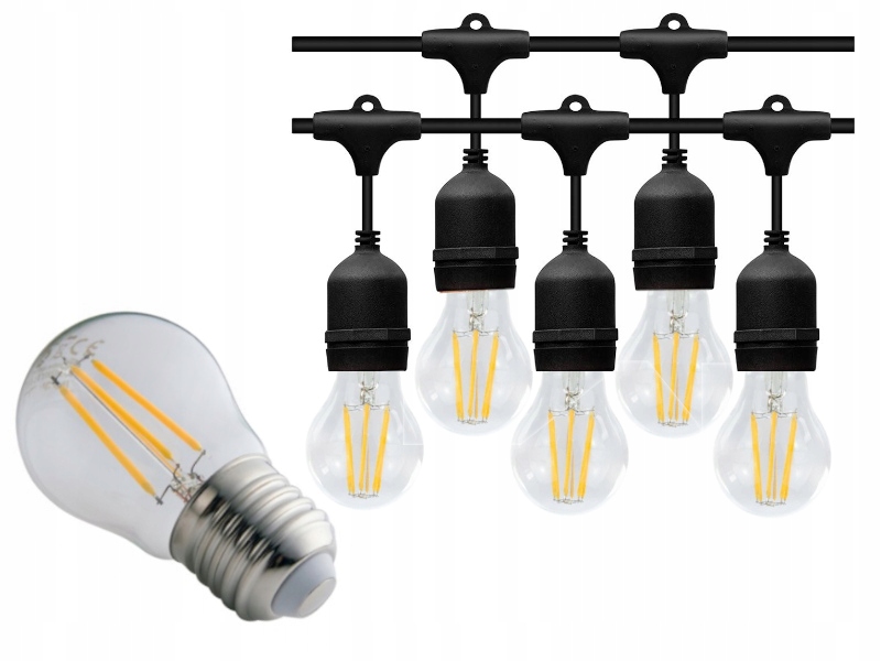 Girlanda S Žárovkami 10,5 m Balkon Terasa Altán