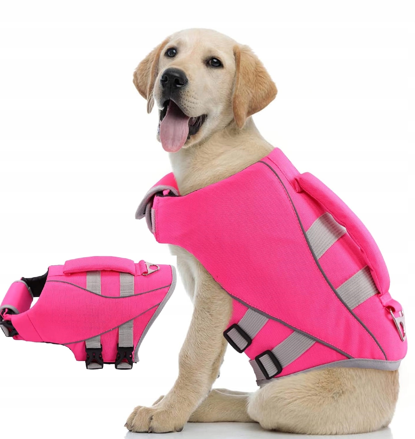 Levně Záchranná vesta pro psa s úchytem Růžová 2XL