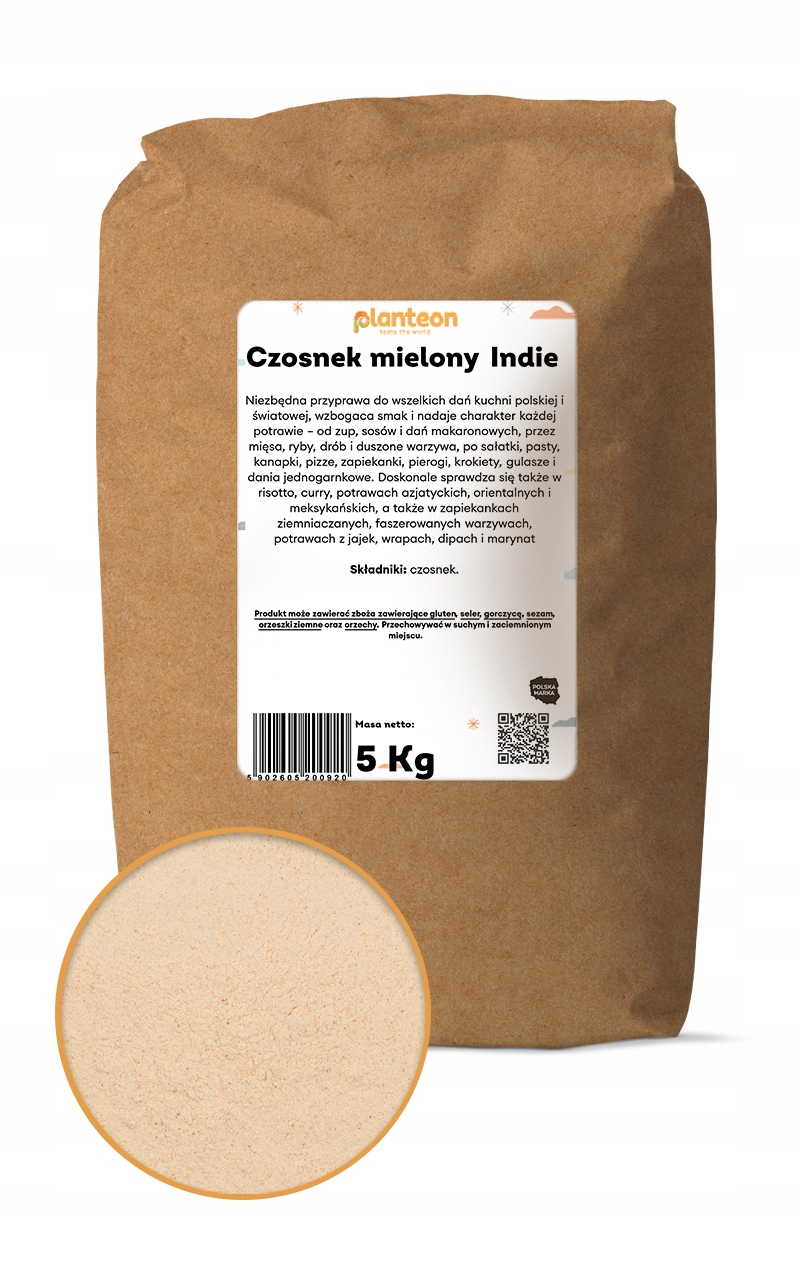 Česnek mletý Indie 5 kg, světlá barva