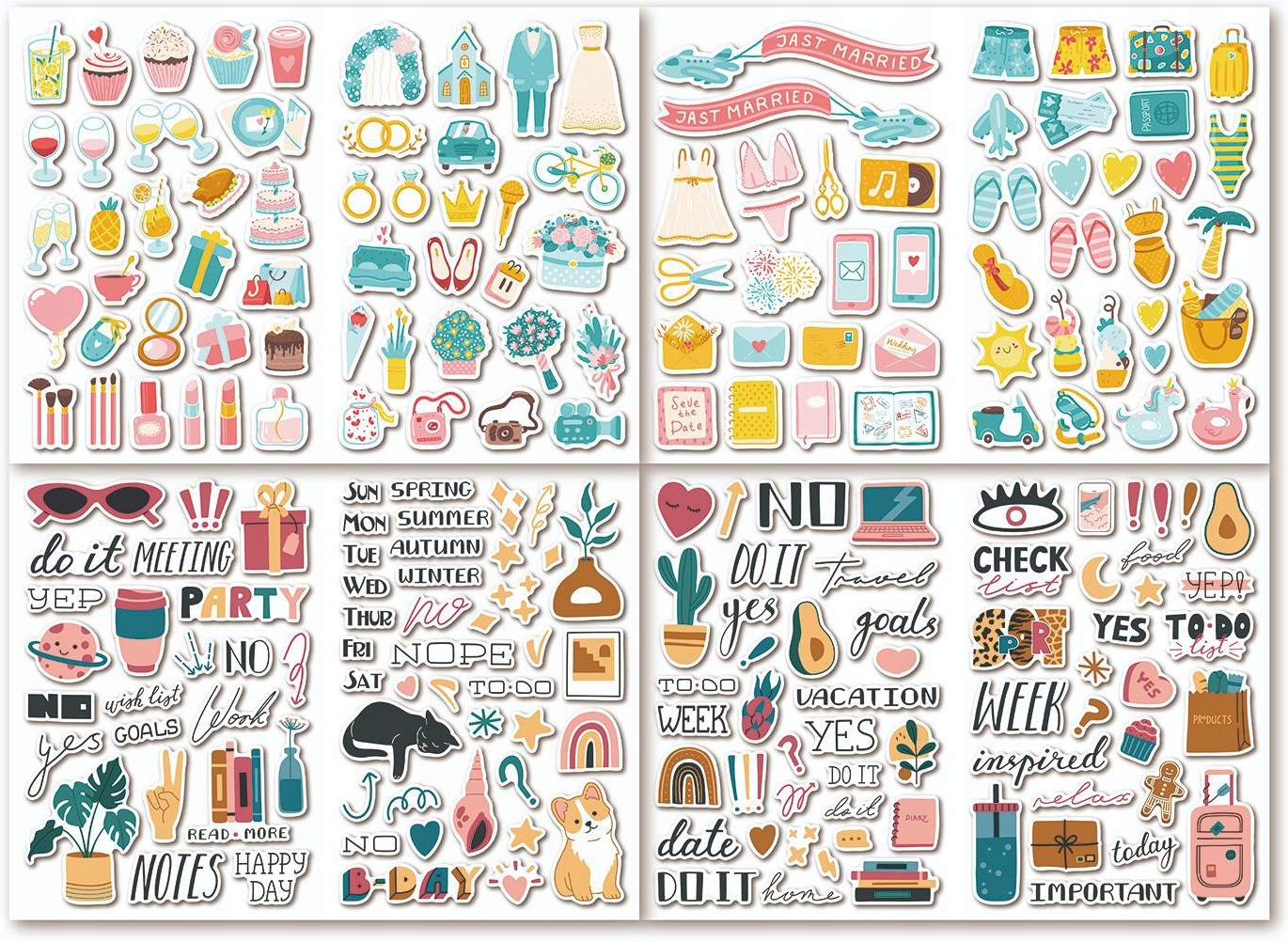 NAKLEJKI SAMOPRZYLEPNE KSIĘGA GOŚCI ŚLUBNE WESELNE ZESTAW NA ŚLUB 610 SZT EAN (GTIN) 7427282089036