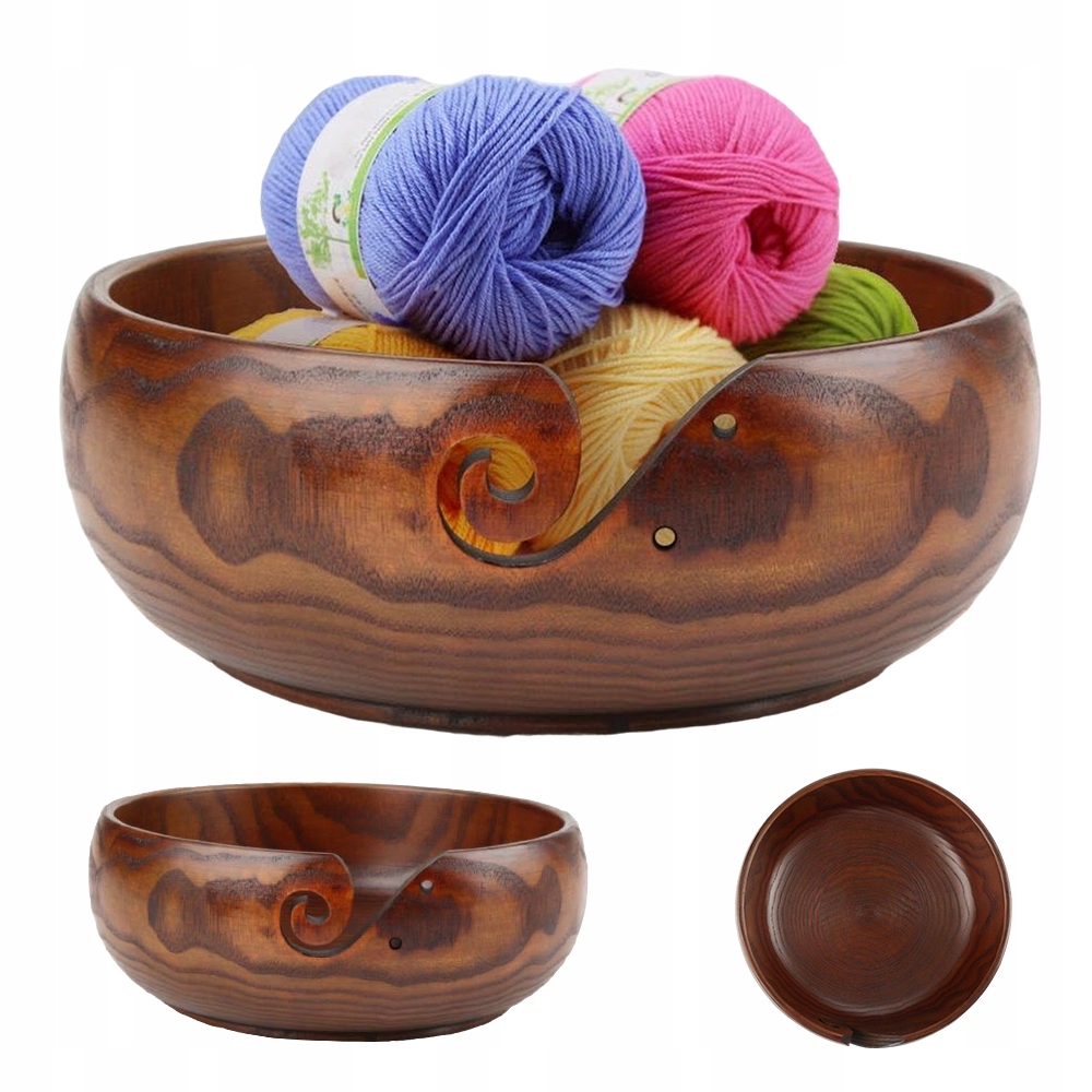 Miska Z Háčkované Příze Dřevěná 168-173mm