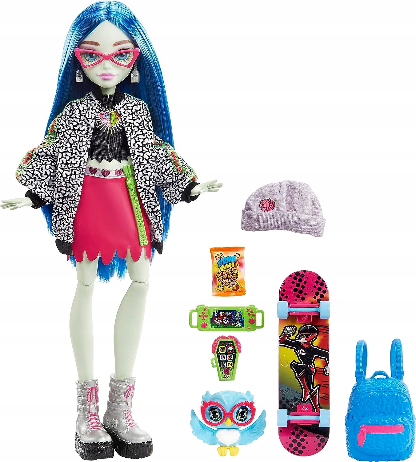 LALKA MONSTER HIGH GHOULIA YELPS + akcesoria HHK58 (194735069903