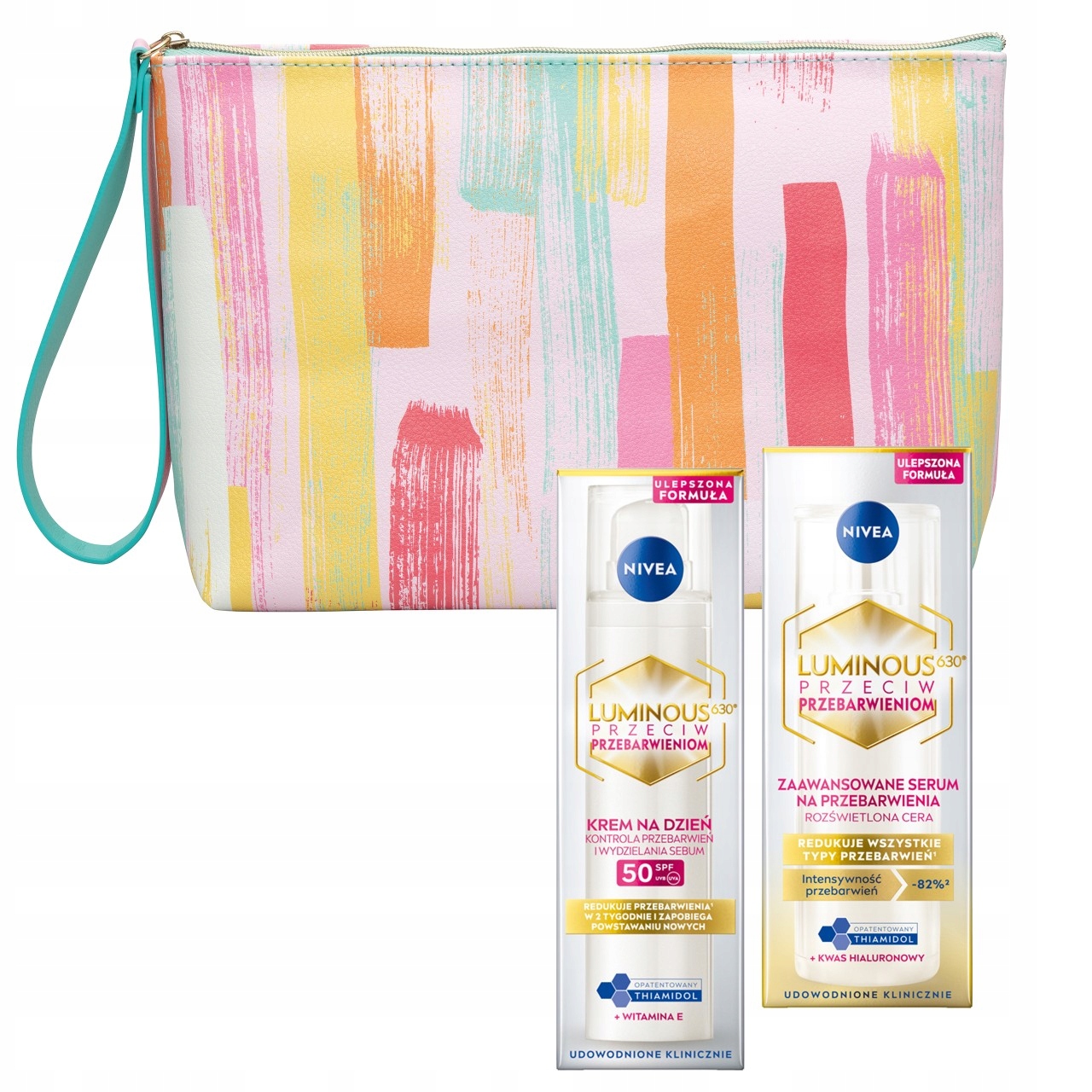 Nivea Cellular Luminous Sada krém proti pigmentovým skvrnám sérum kosmetická taštička