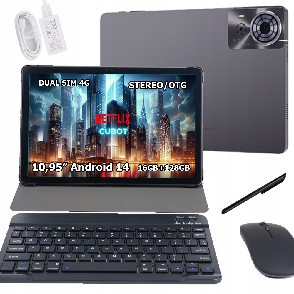 Tablet Cubot TAB70 10,95" 6 Gb 128 Gb Sim 4G sivý Klávesnica Myš Puzdro