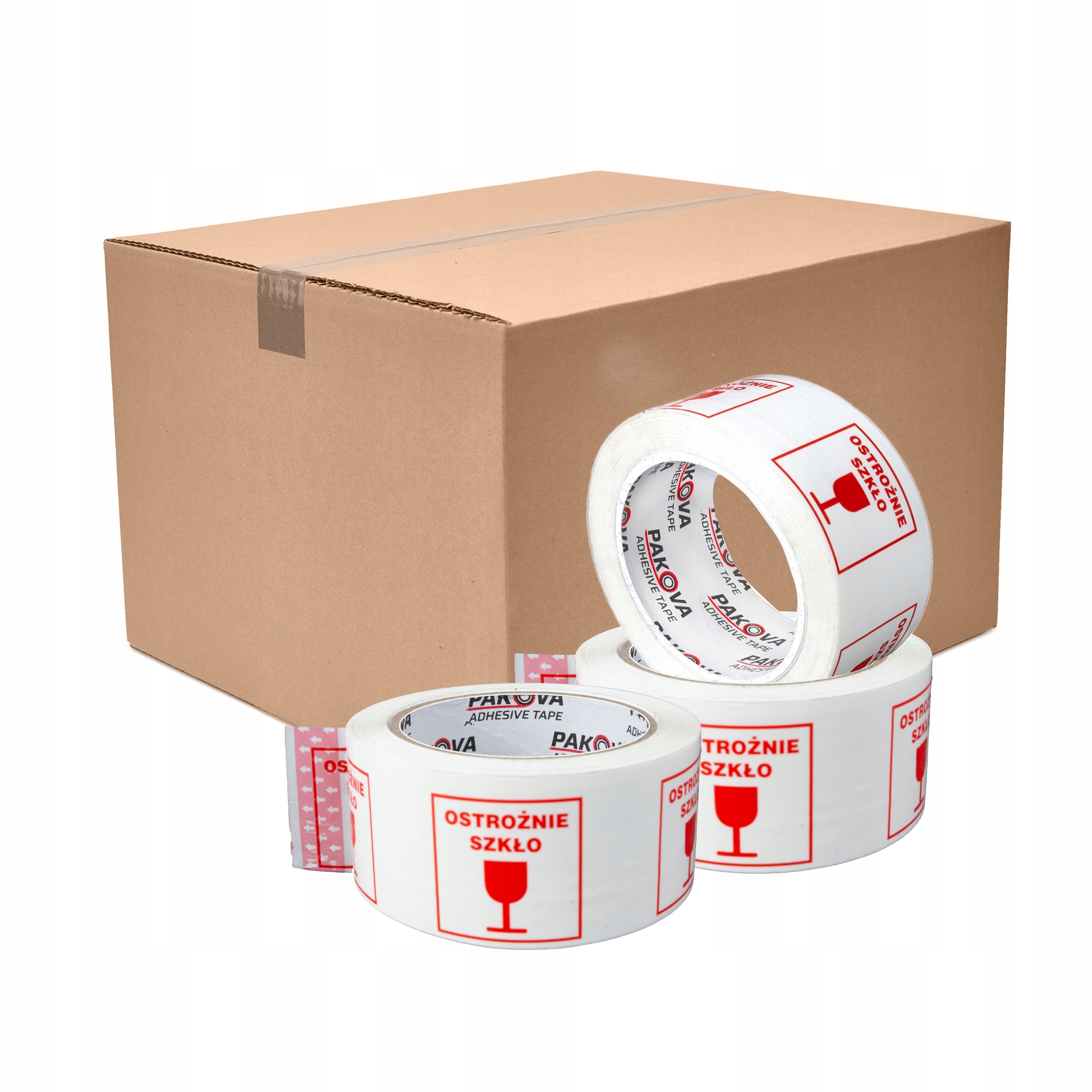 Taśma Pakowa Ostrożnie Szkło 48/100 Mocna Długa Pakova 36szt