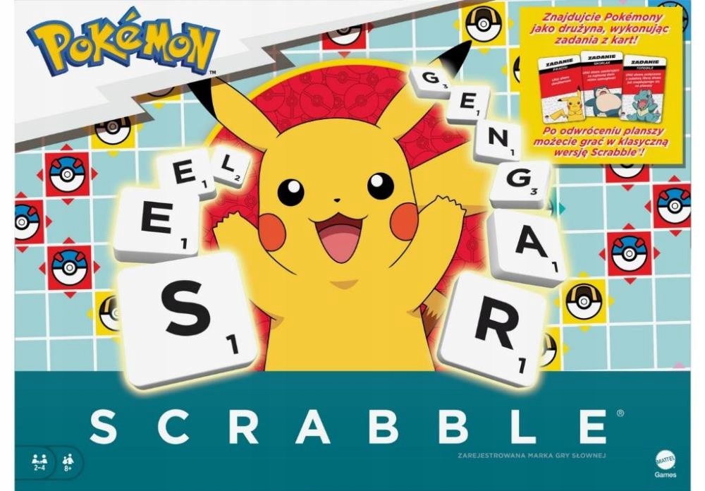 Gra Planszowa Scrabble Pokémon Mattel