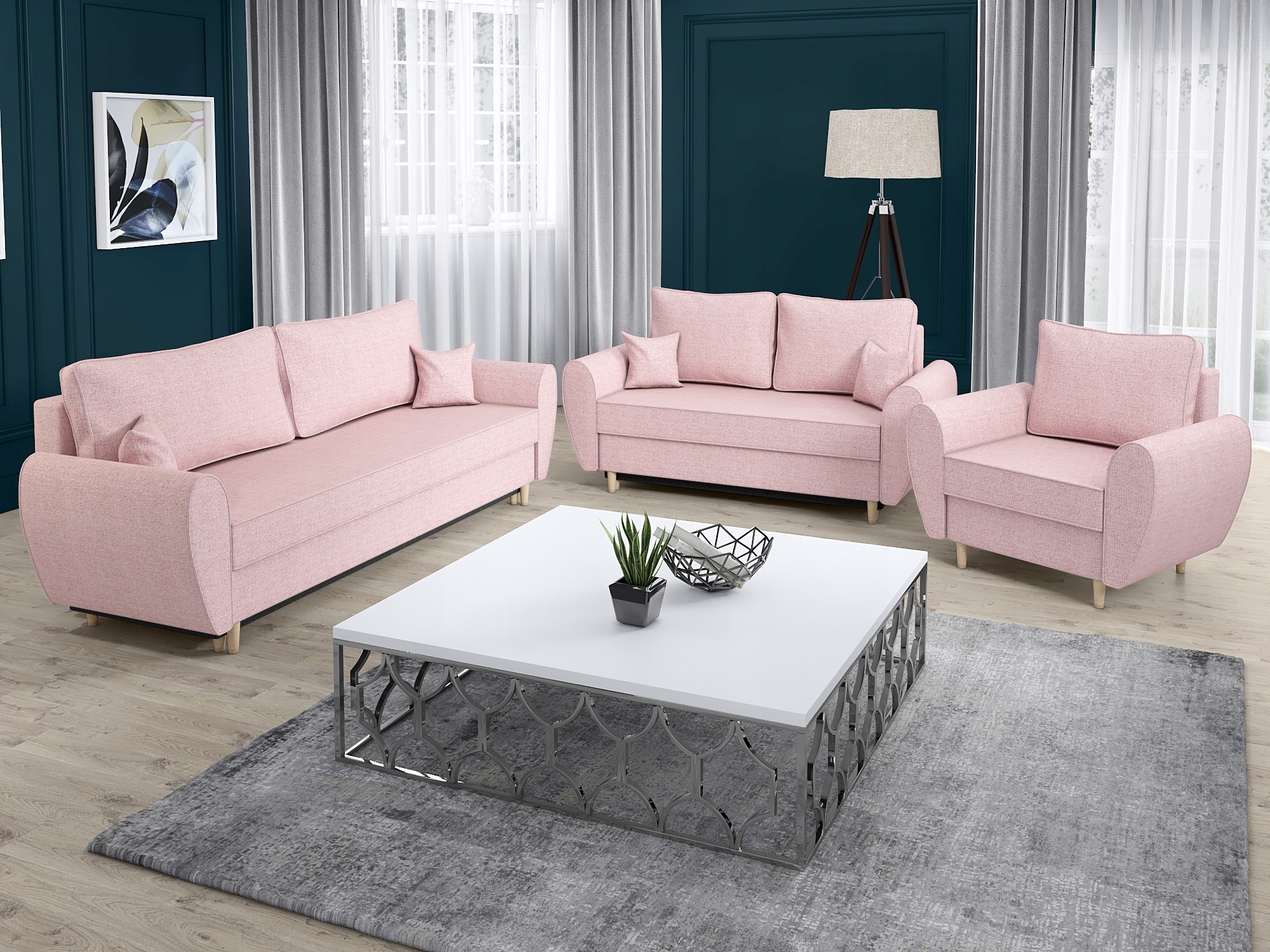 Zestaw wypoczynkowy AX 3+2+1 kanapa sofa fotel