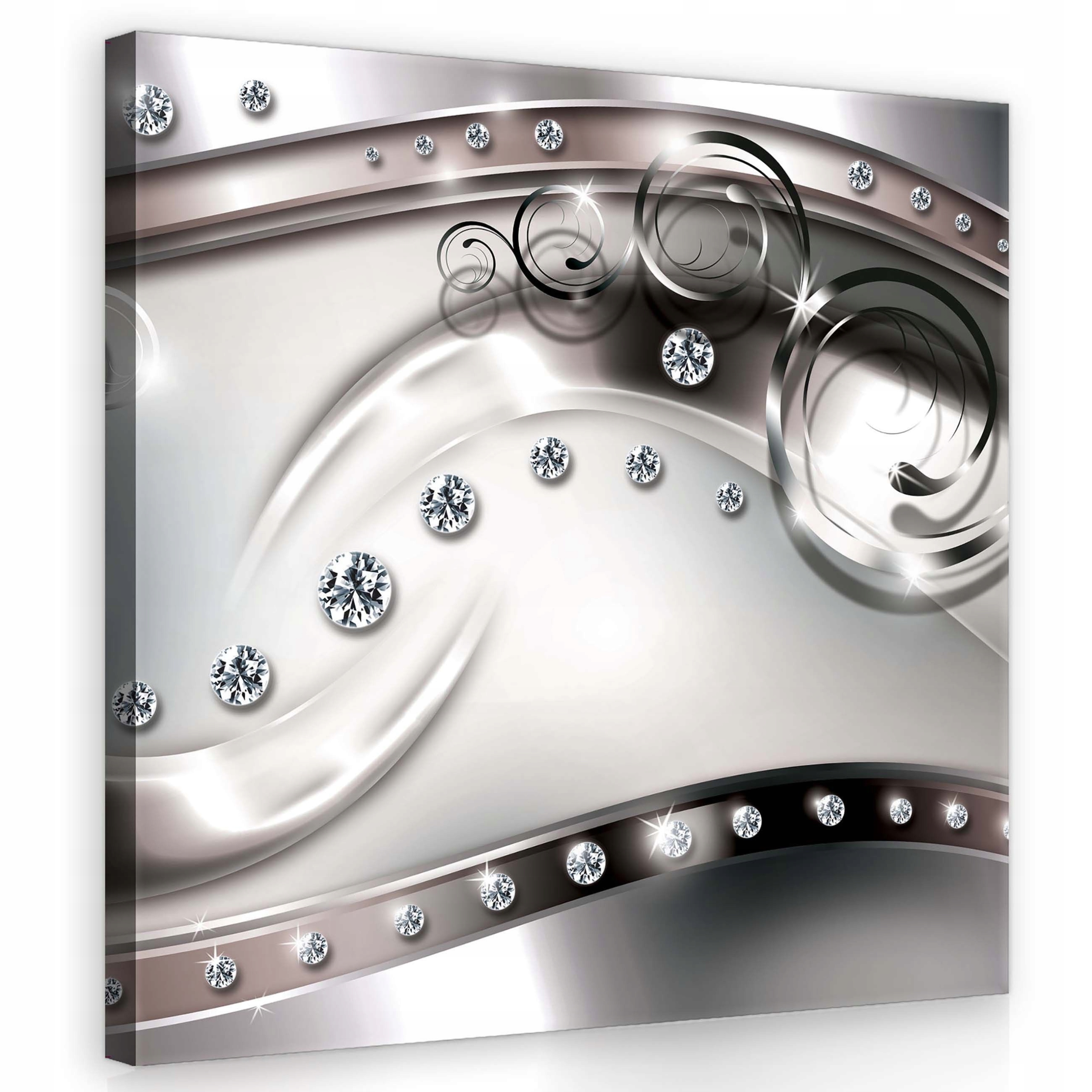 Obraz 80x80 Metalický tanec – abstrakce plná lesku do obývacího pokoje