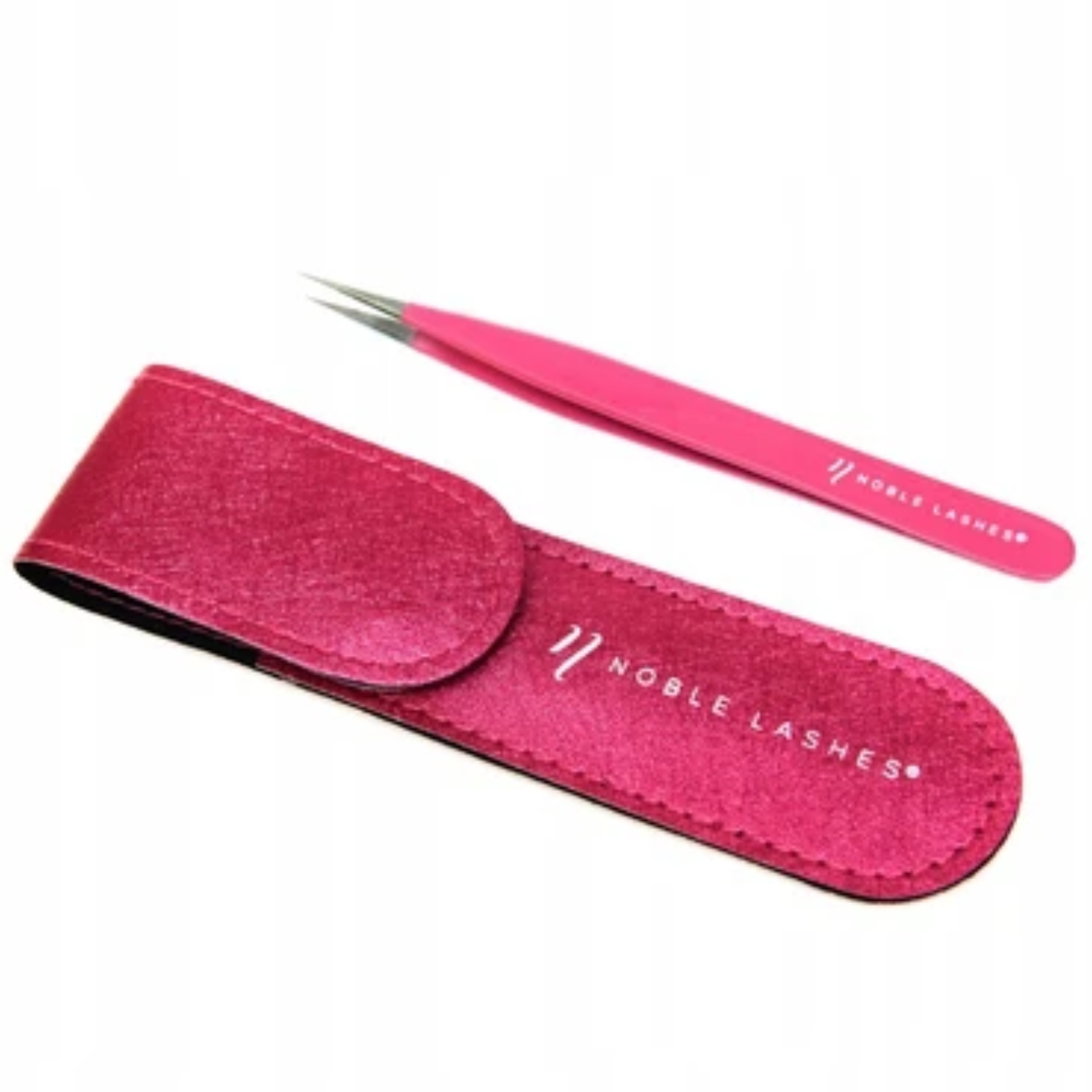 Pęseta Różowa Prosta Noble Lashes + ETUI