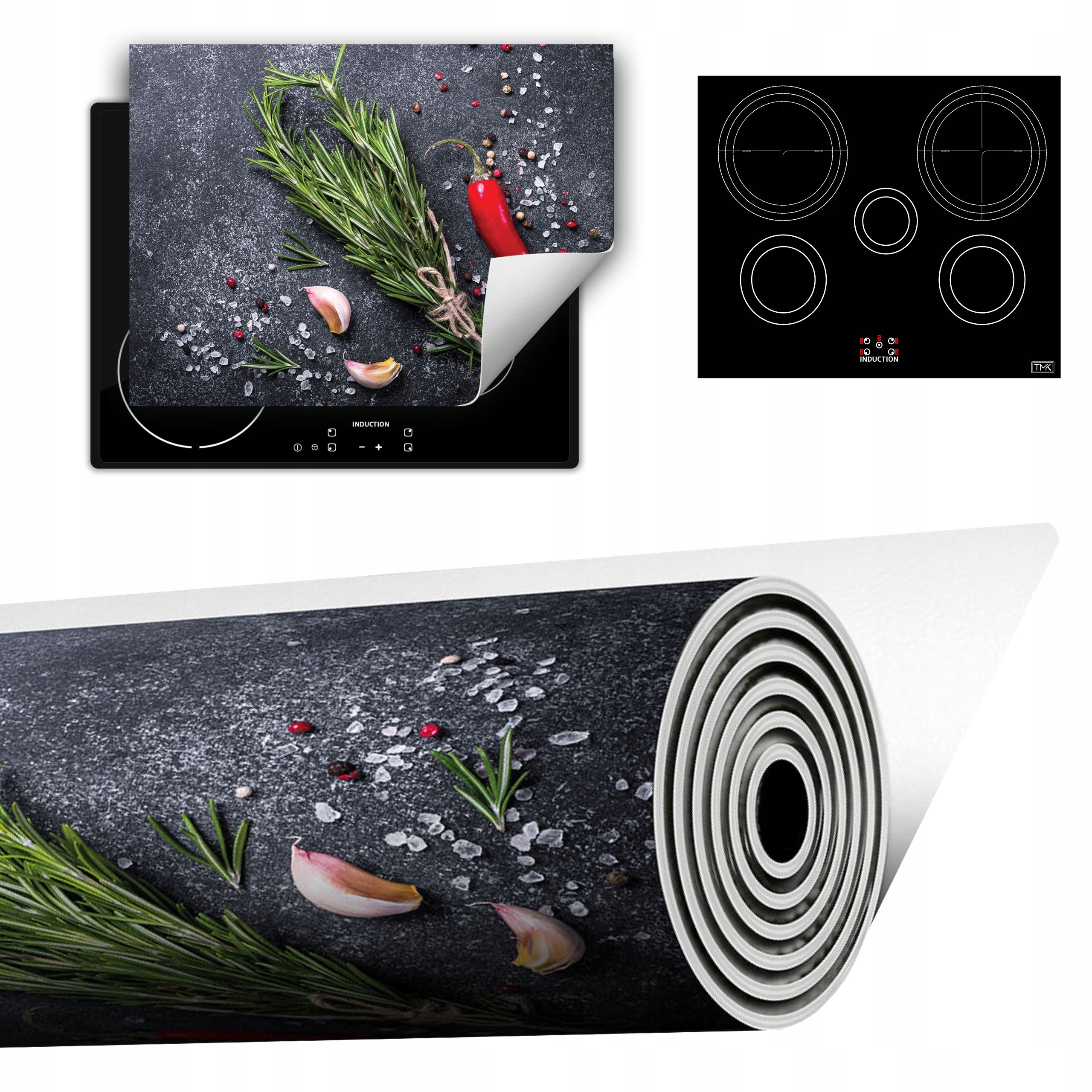 Vinylová Podložka Do Kuchyně Více Místa 70x52 břidlice chilli koření