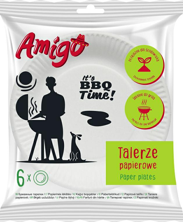 

Gosia Amigo Jednorazowe Talerze Papierowe 18cm 6sz