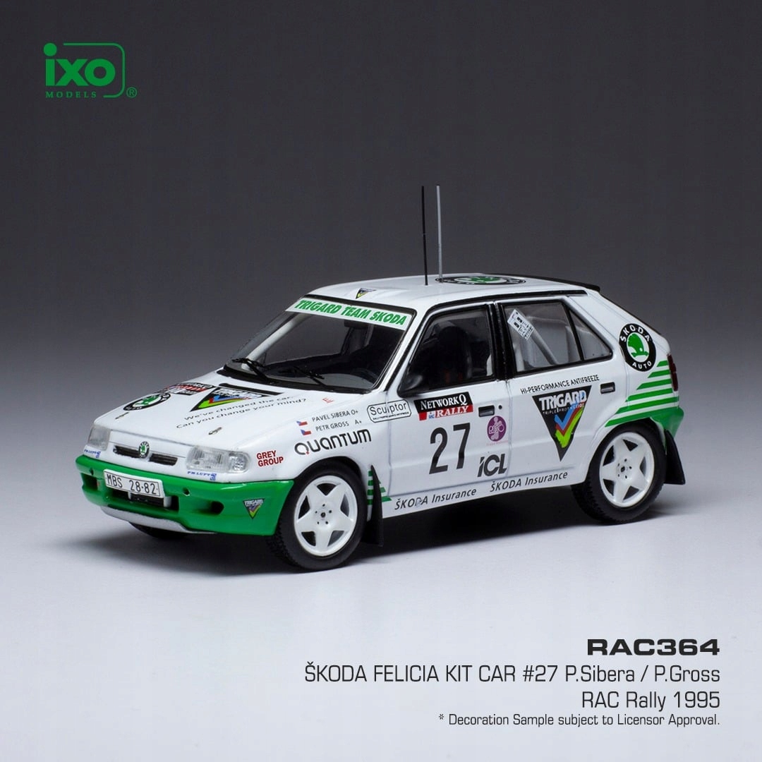 Škoda Felicia Kit Car no.27 P.Sibera/P.Gross Rac rallye 1995 Ixo 1:43