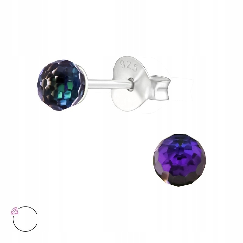 

Kolczyki Ball z kr. Swarovski Kuleczki 2 Kol 4mmsw