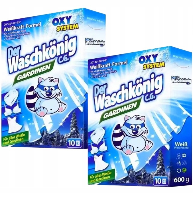 

2x Waschkonig proszek do prania firan białego 600g
