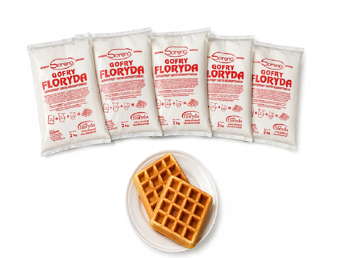 Gofry Floryda Soreno ciasto na gofry biszkoptowe 2 kg x 5 szt 10 kg