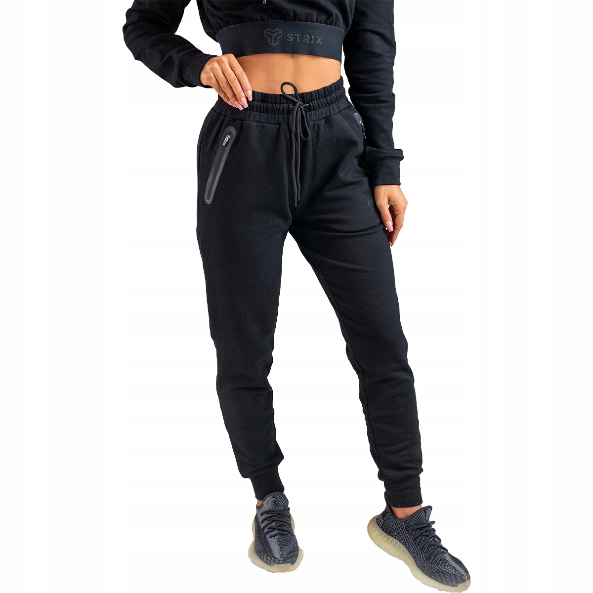 Damskie spodnie dresowe Joggery sportowe Strix S