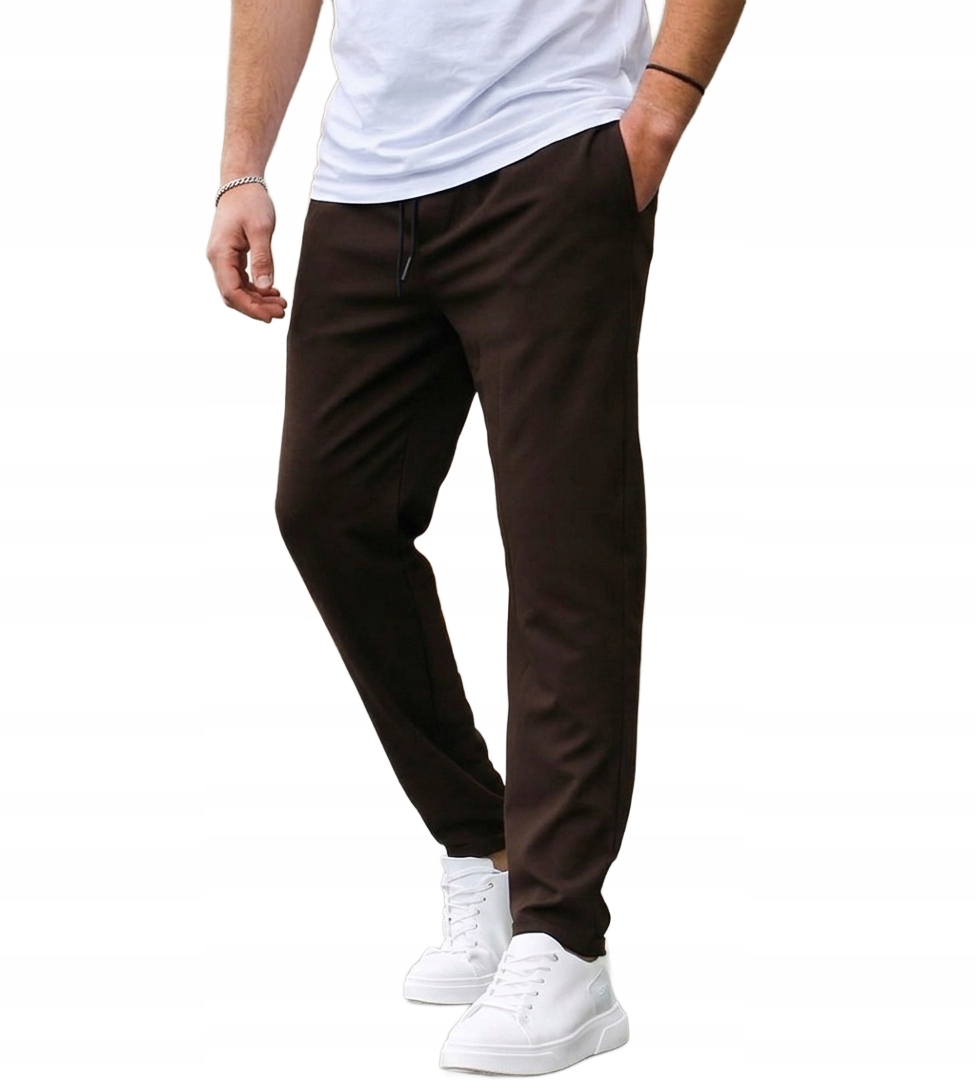 Madmext Jednoduché Tepláky Hnědé S Manžetou 38 Opa