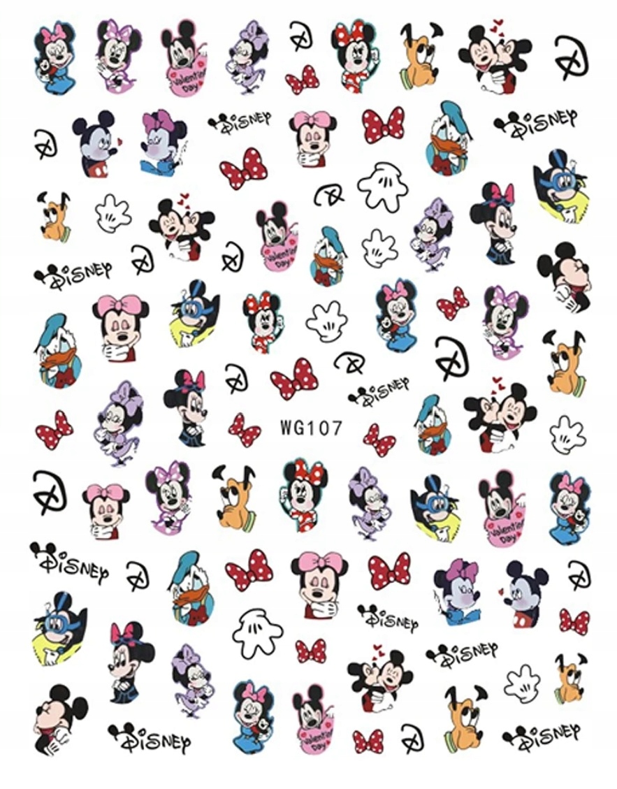 NAKLEJKI NA PAZNOKCIE SAMOPRZYLEPNE 3D POSTACIE Z KRESKÓWEK