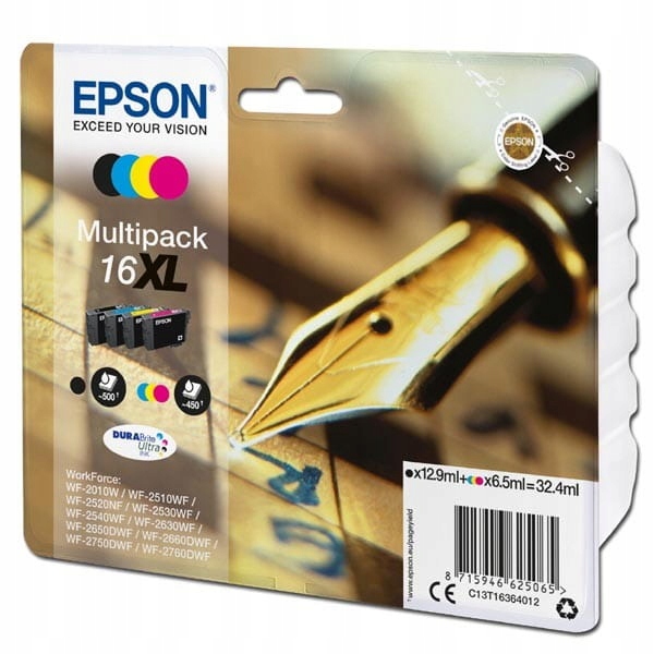 Čierny a modrý atrament Epson , 8 ks