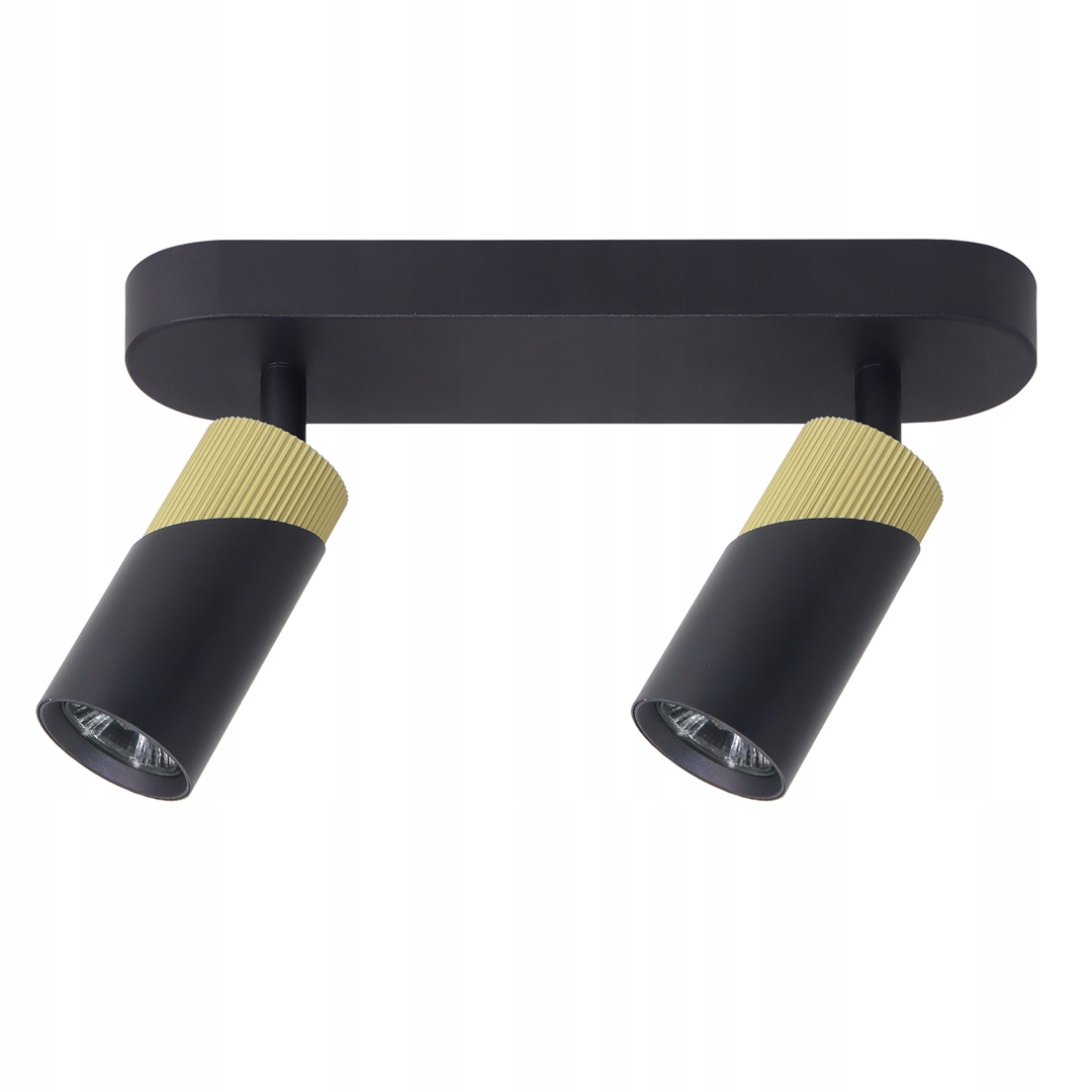 Levně Stropní Svítidlo Spot Neo Černá Zlatá Tuby 2xGU10 35cm Závěsná lampa Pokoj