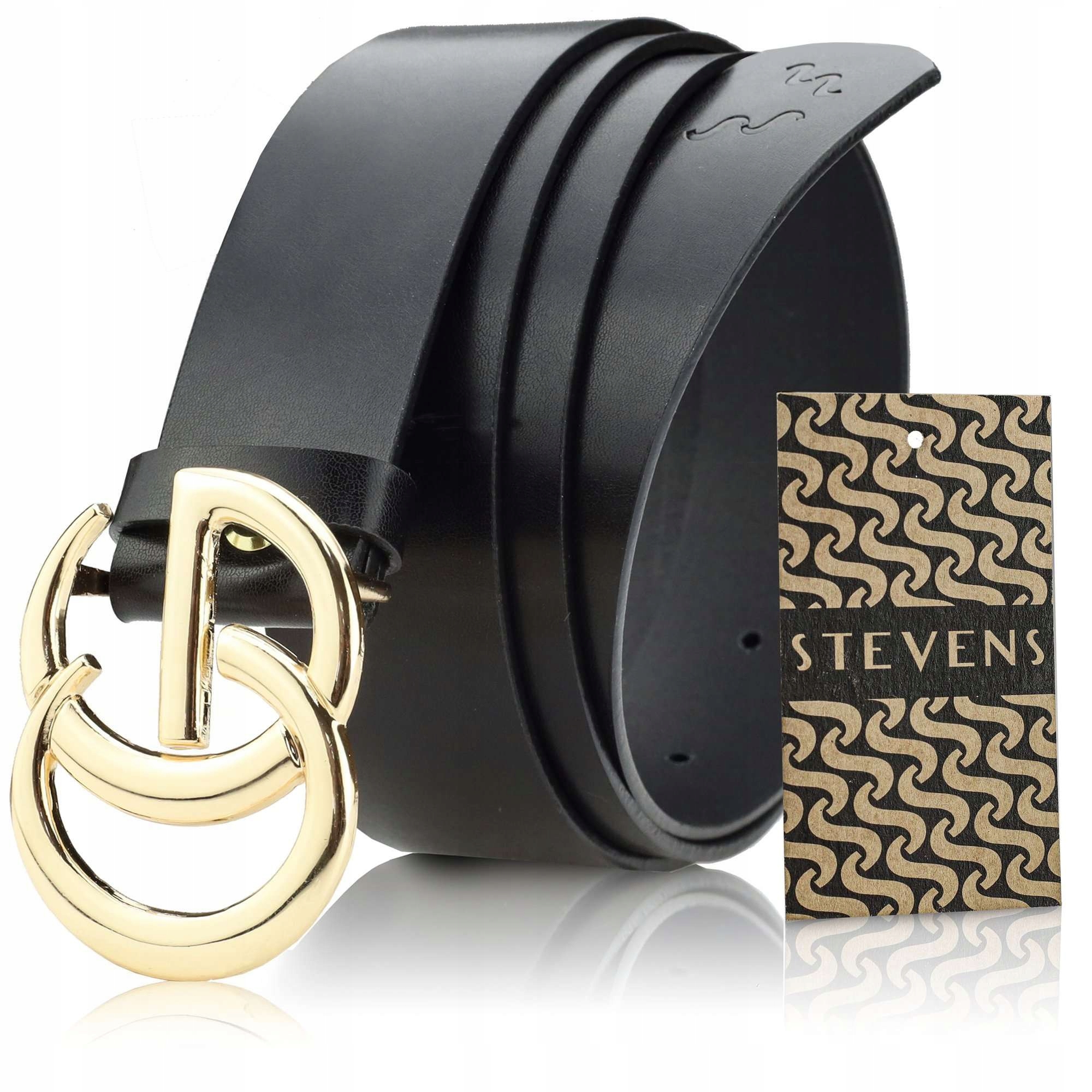 

Pasek Do Spodni Ubrań Ozdobny Kółka Czarny Stevens