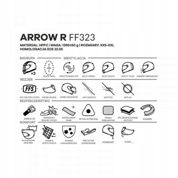 KASK atv motocykl LS2 OF569 TRACK MATT BLACK XXL Rozmiar XXL