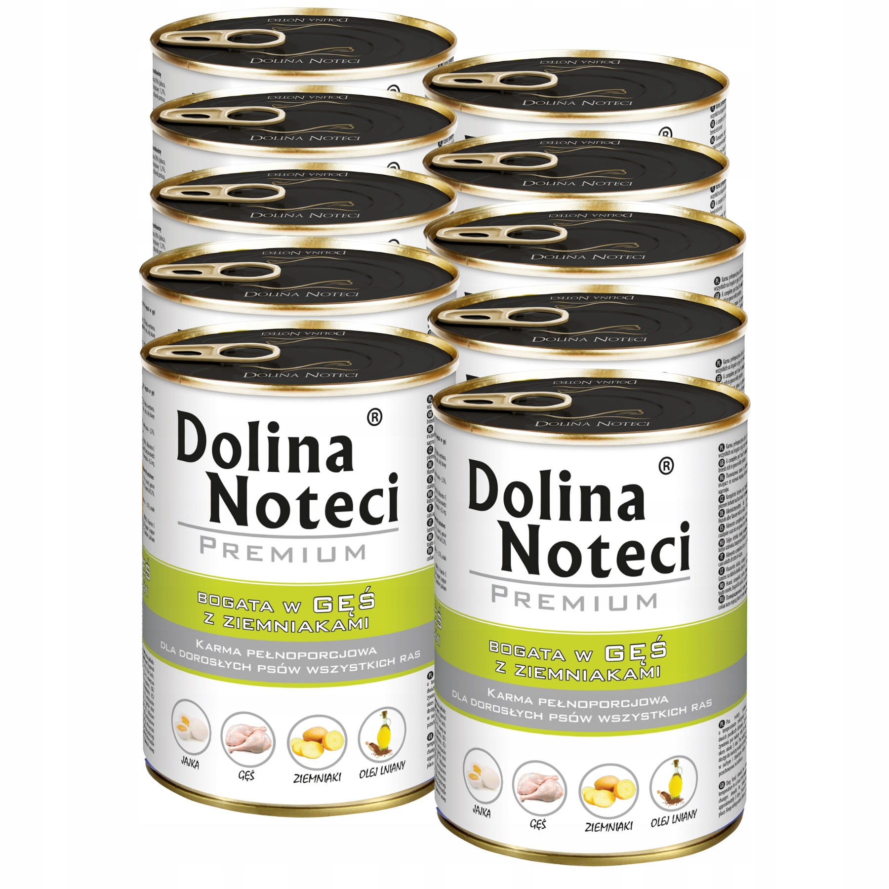 Levně Dolina Noteci Premium Krmivo pro psa konzerva Set 10x400 g Husa a brambory