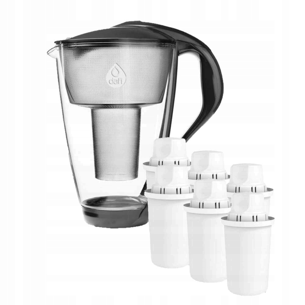 Szklany dzbanek filtrujący Dafi Crystal Led 2.0 L 6 wkładów filtrujących