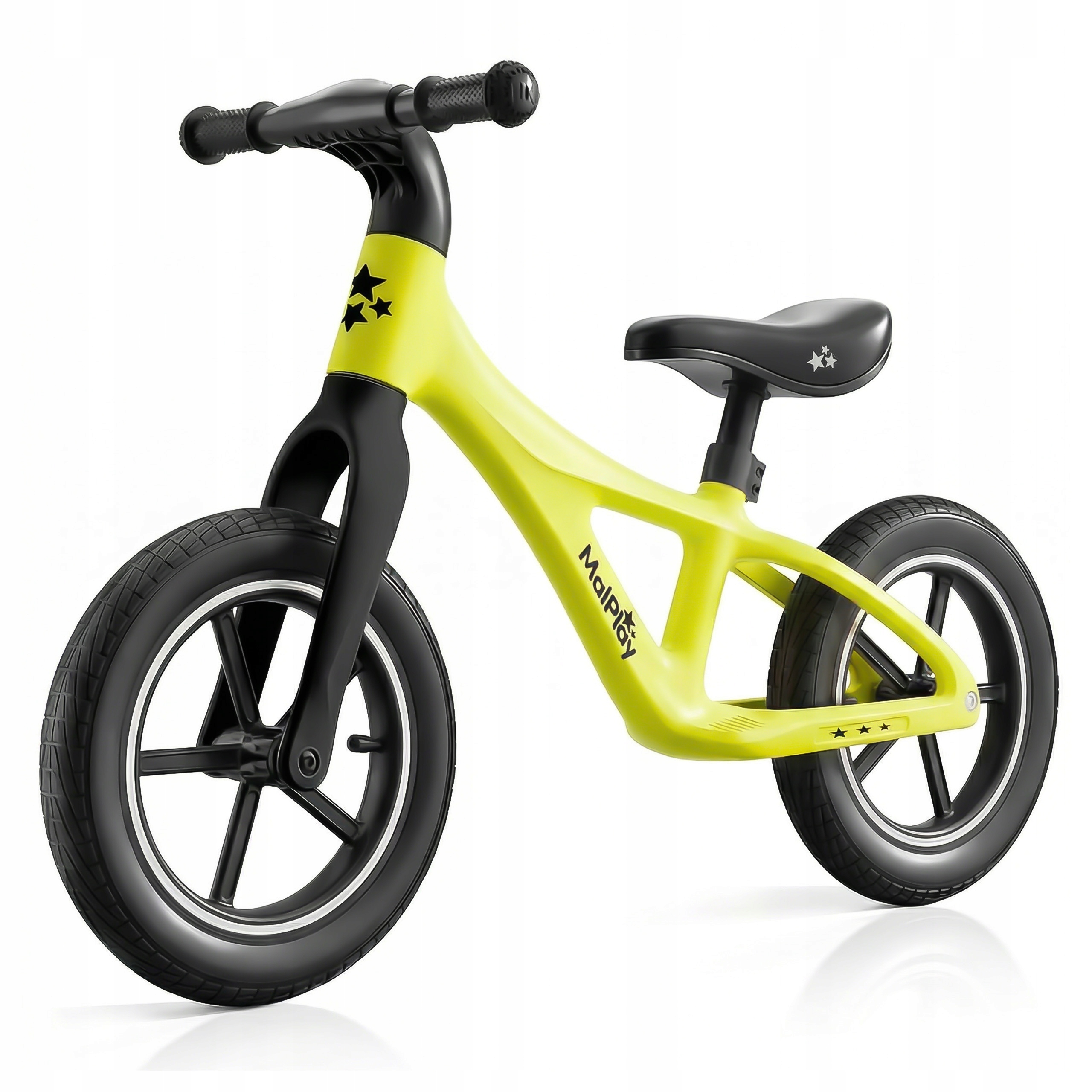 Rowerek Biegowy Dziecięcy Dla Dziecka 2+ Koła 12” Pu Lekki 3,4KG Nylu Lemon