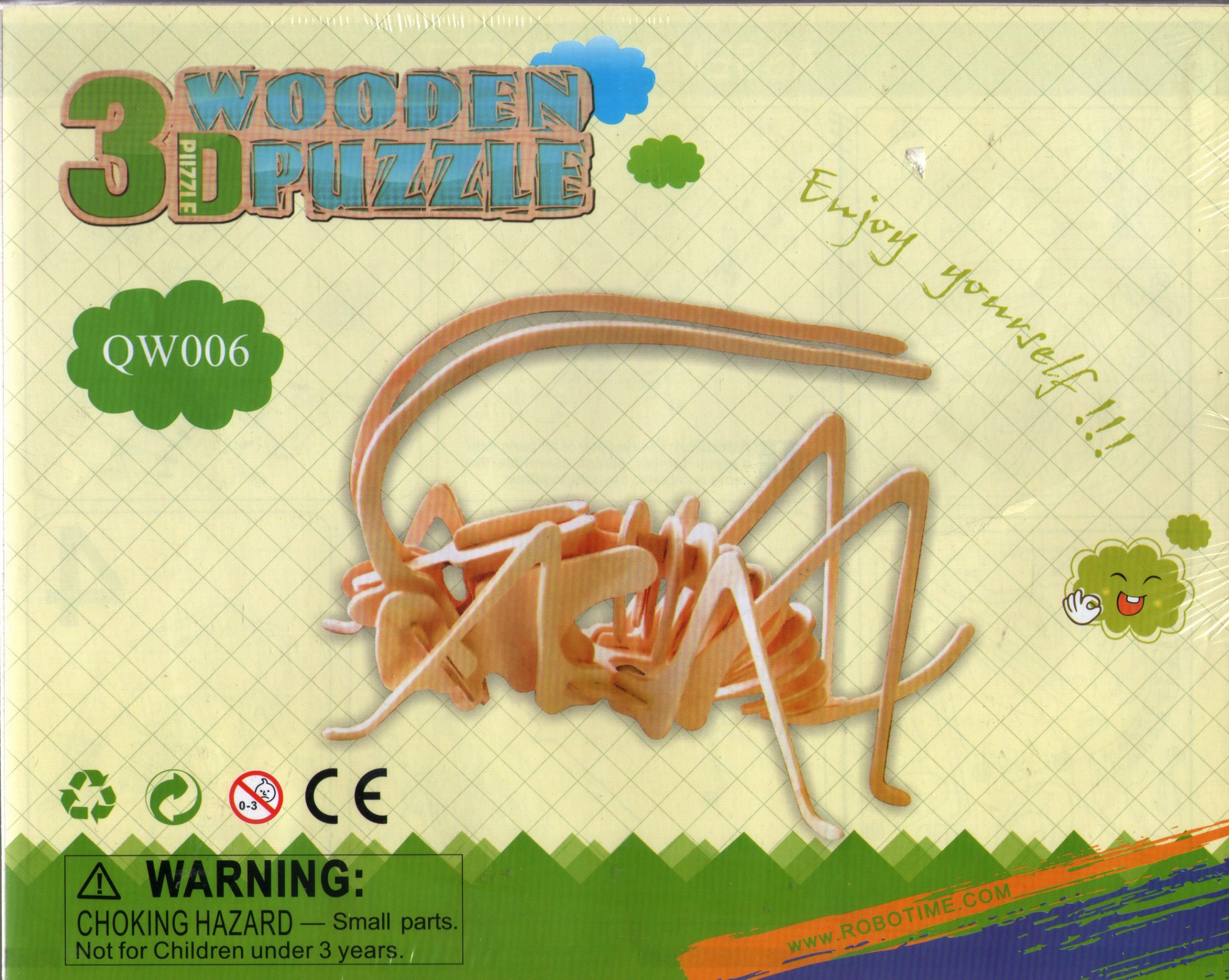 Puzzle 3d z drewna- konik polny