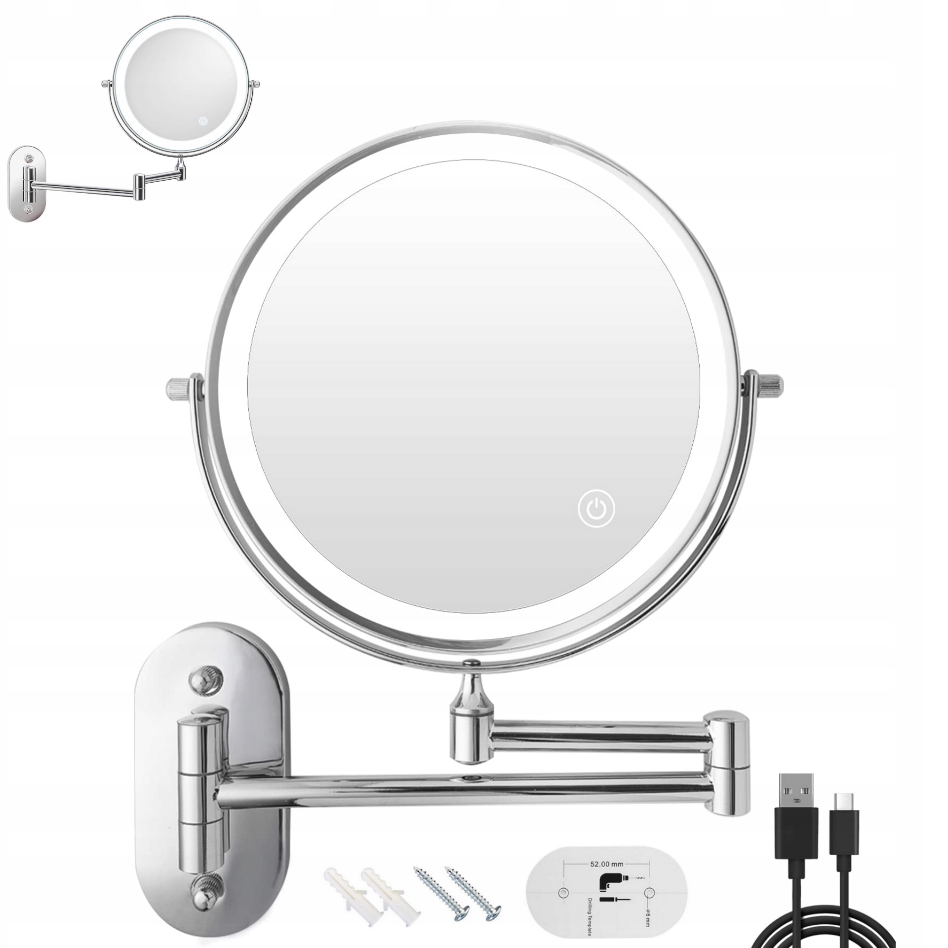 Zrcadlo s zvětšením 1X/10X a Led osvětlením