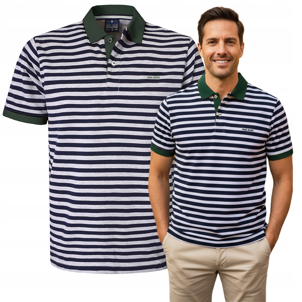 Pánské polokošile Tony s pruhy, bavlněné, Elegantní velikost 2XL, Pako Jeans