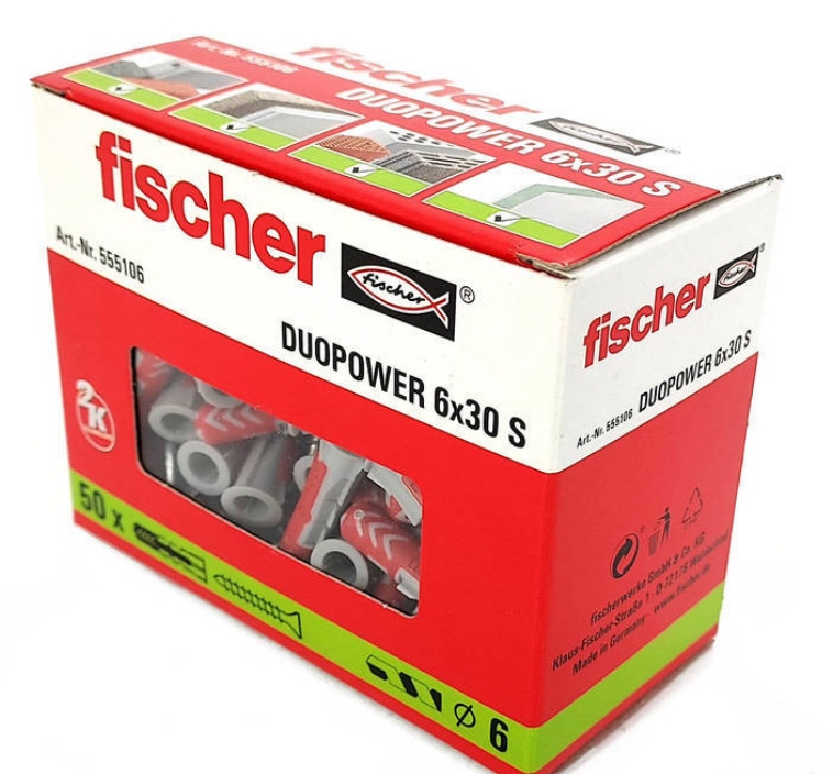 

Fischer kołek z wkrętem duopower 6x30 S 50 sztuk