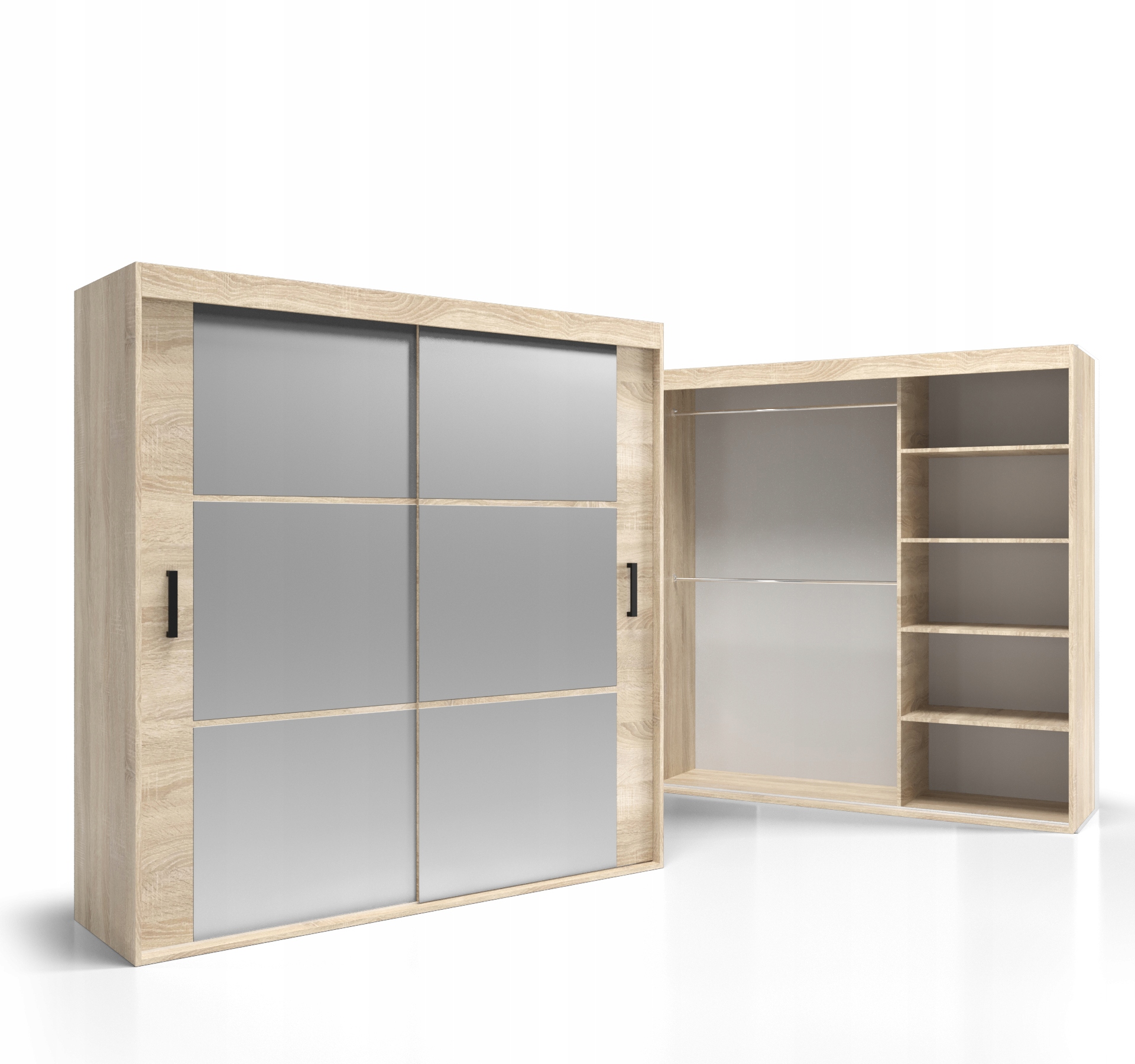Skříň Posuvné dveře Se Zrcadlem 150x230 Deska 18 mm VSZ95 O-sofa 2-dvéřová