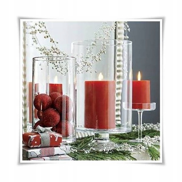 Świecznik szklany na nodze, kielich cylinder WWN H Materiał szkło