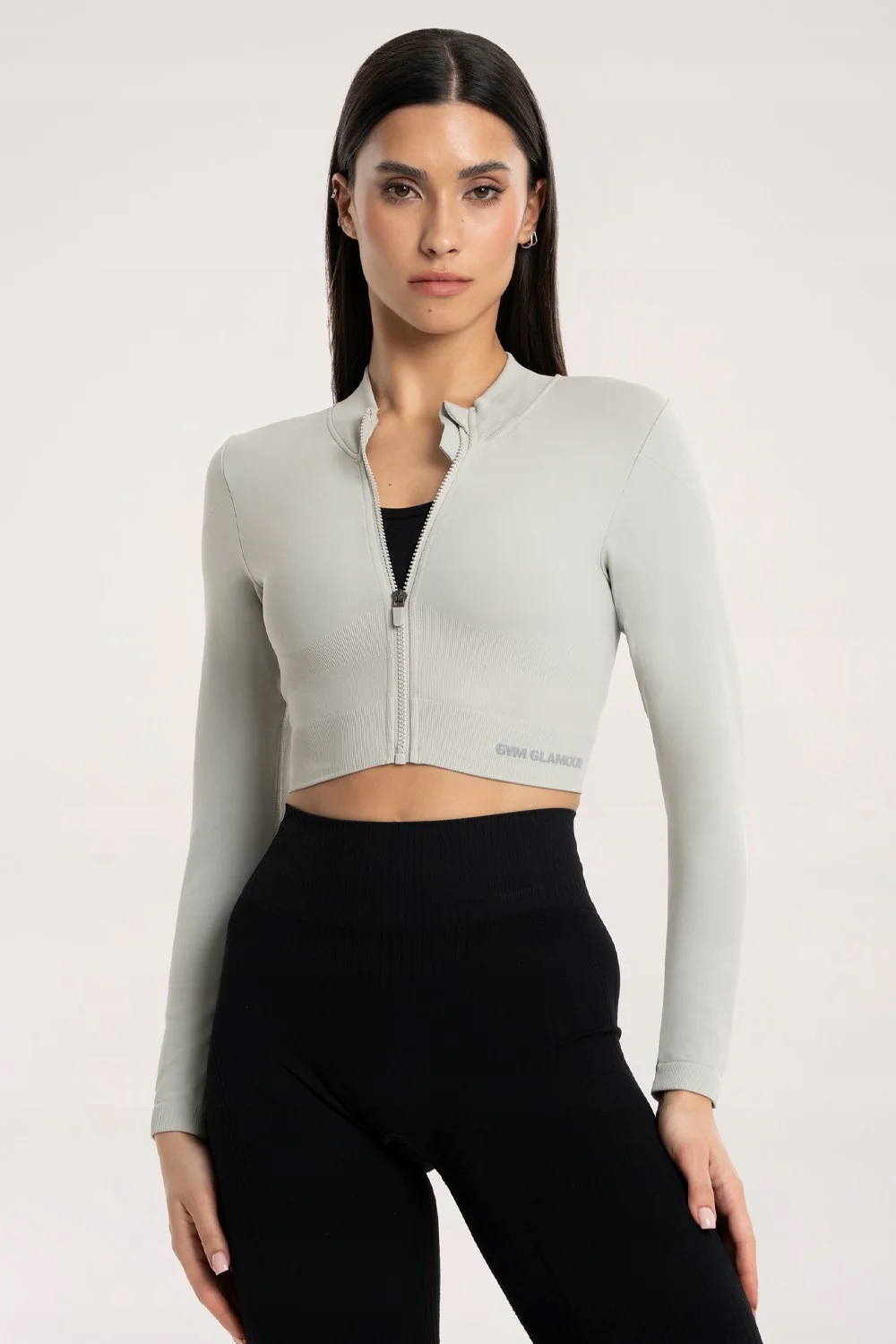 Gym Glamour Bezešvá rozepínací mikina platinum vel. Xs