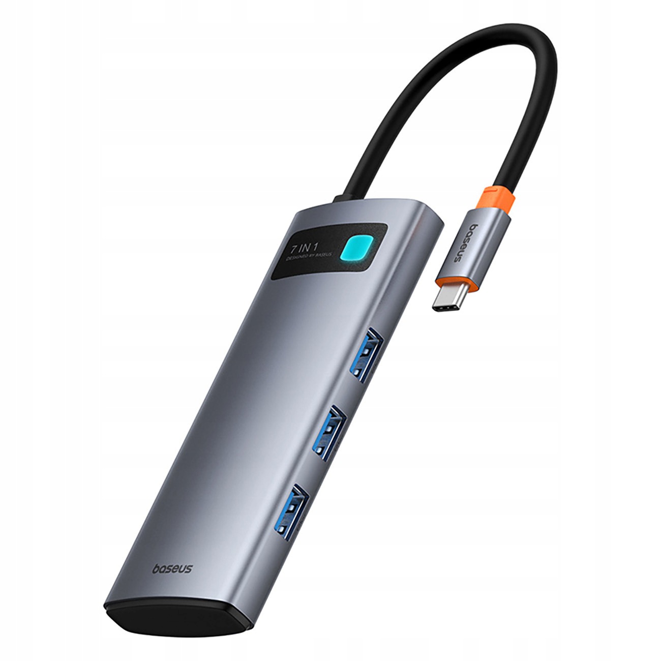 7v1 Hub adaptér Metal Gleam Usb-c Hdmi Usb-a Usb-c Pd Sd microSD šedý