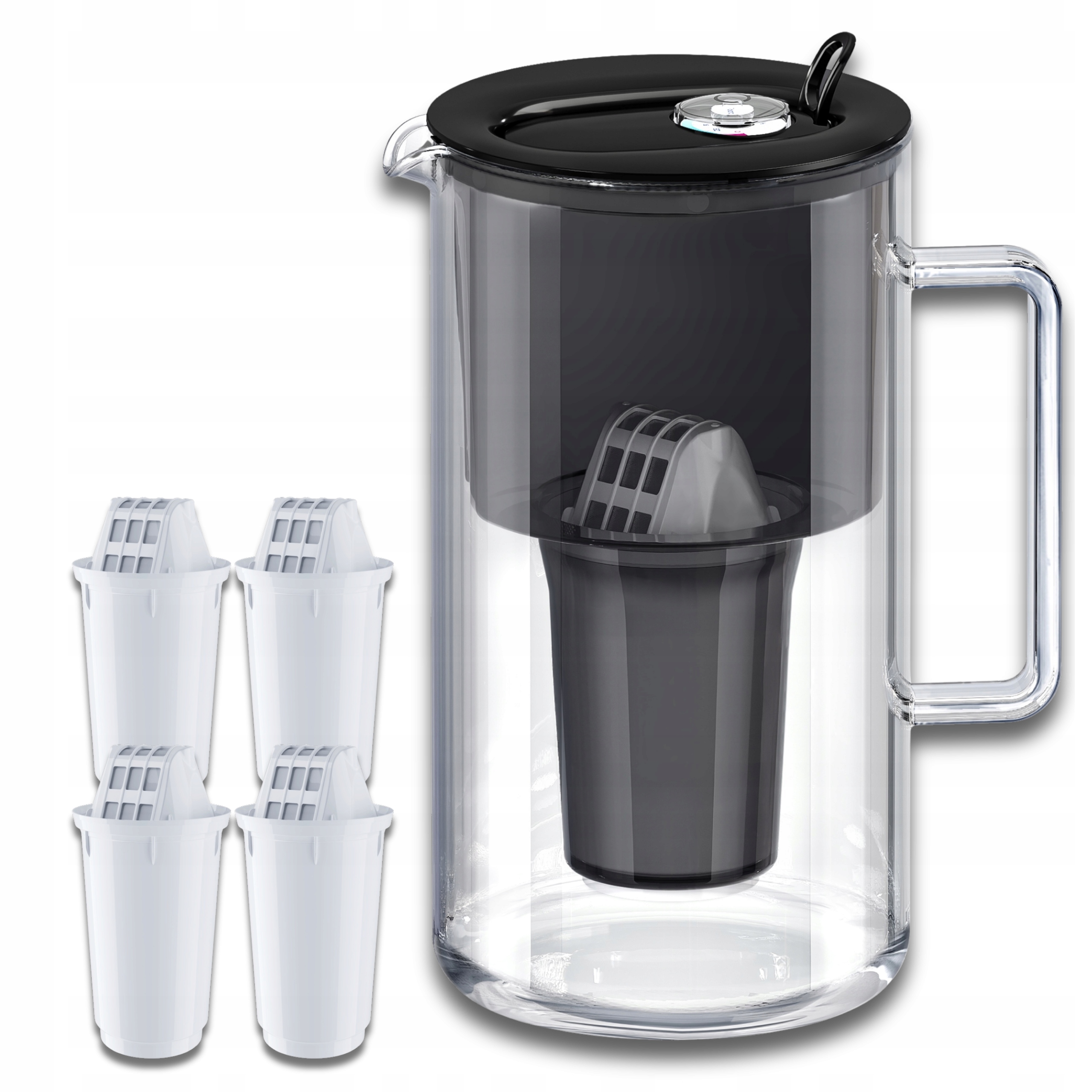 Filtrační konvice skleněná Aquaphor Nord 2,5 l 4 náplně A5 (350 l), černá