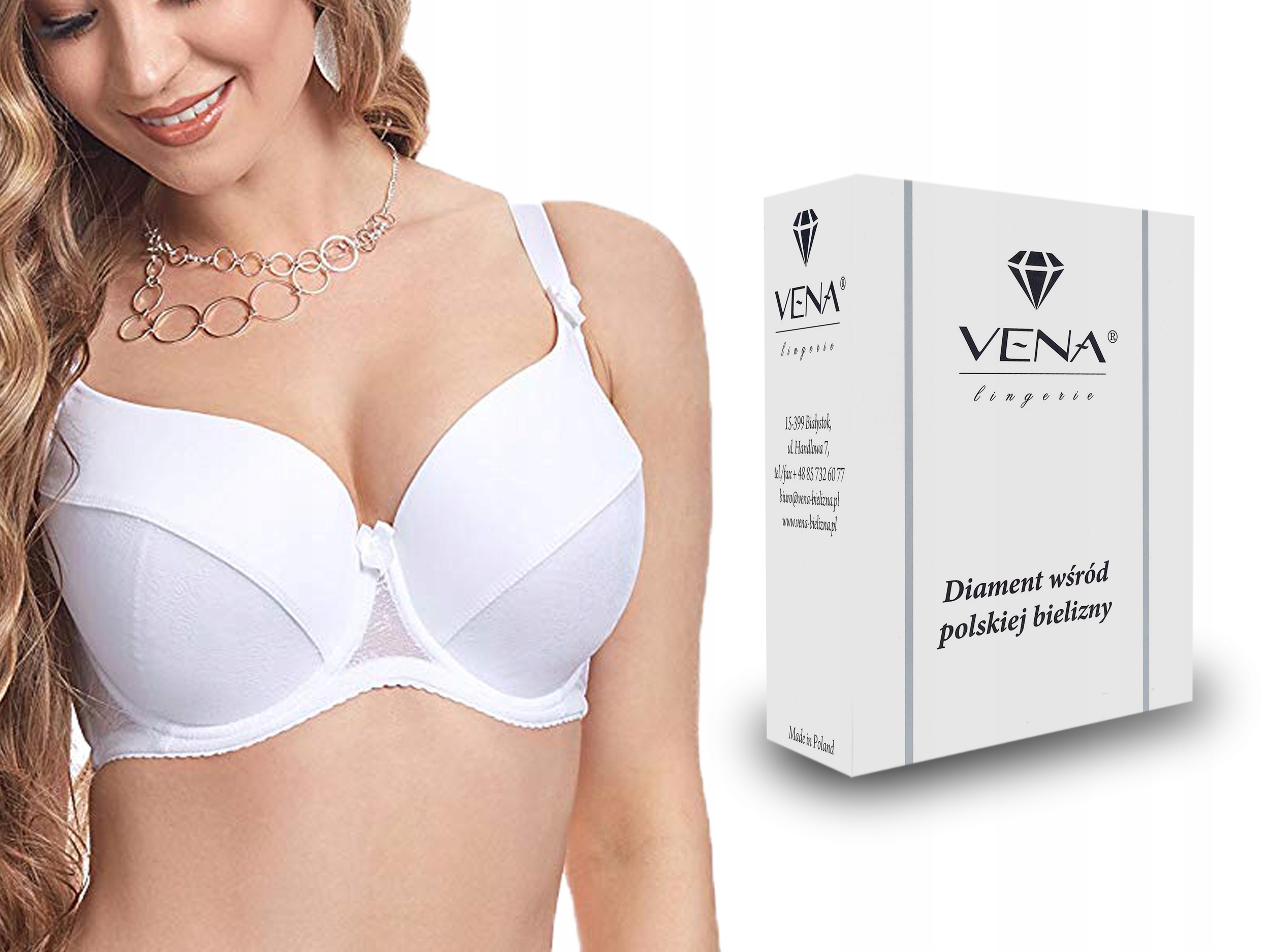

Vena VB-231, Biustonosz full cup, Biały, 85C