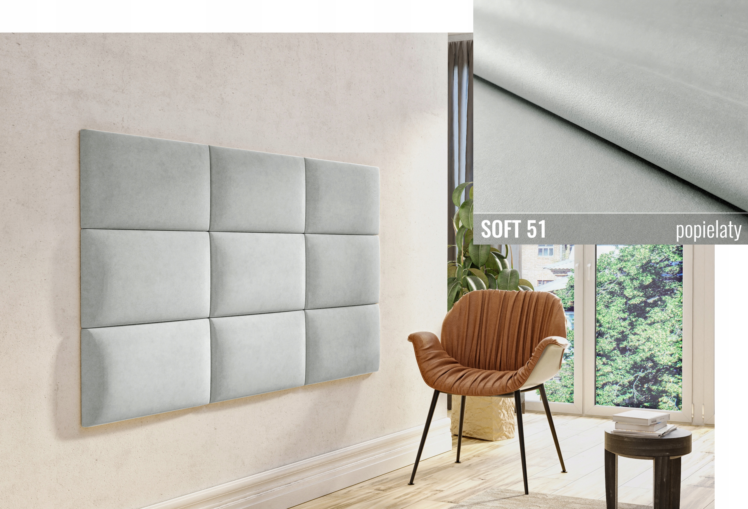 PANELE ŚCIENNE TAPICEROWANE miękkie WEZGŁOWIE PANEL SOFT 60x40 cm Kod producenta PANEL TAPICEROWANY