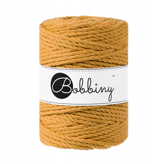 Sznurek makrama Bobbiny 5mm 3PLY Musztardowy