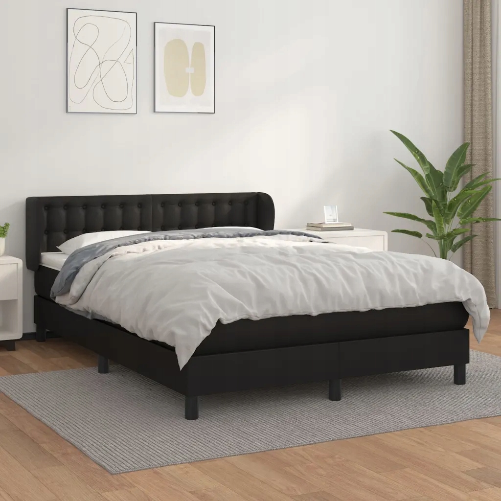 Box spring postel s matrací černá 140 x 190 cm umělá kůže Černý 3127307