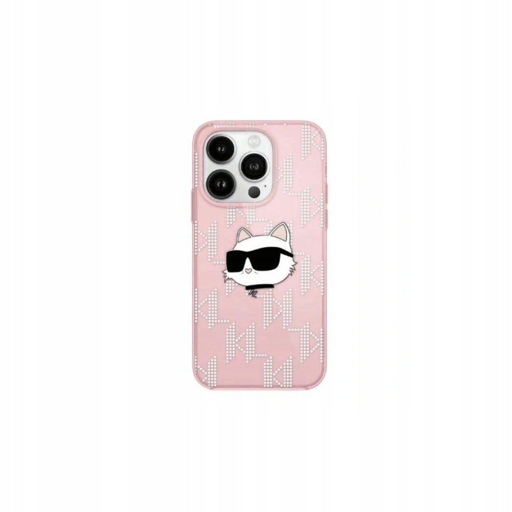 Etui Karl Lagerfeld iPhone 13 Pro Max Choupette Head Monogram różowe