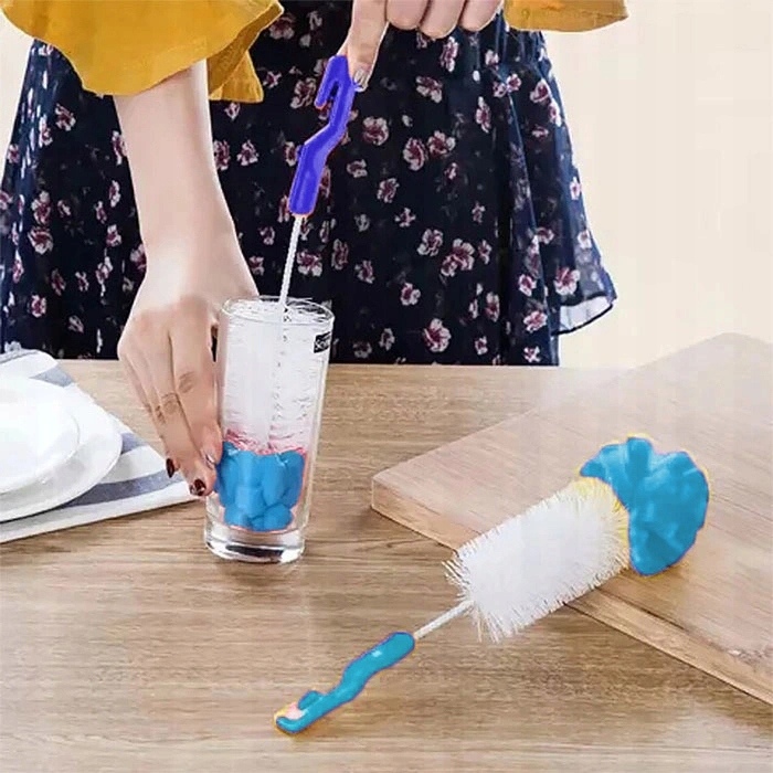 DŁUGA SZCZOTKA Z GĄBKĄ DO MYCIA BUTELEK KLASYCZNA Marka SD