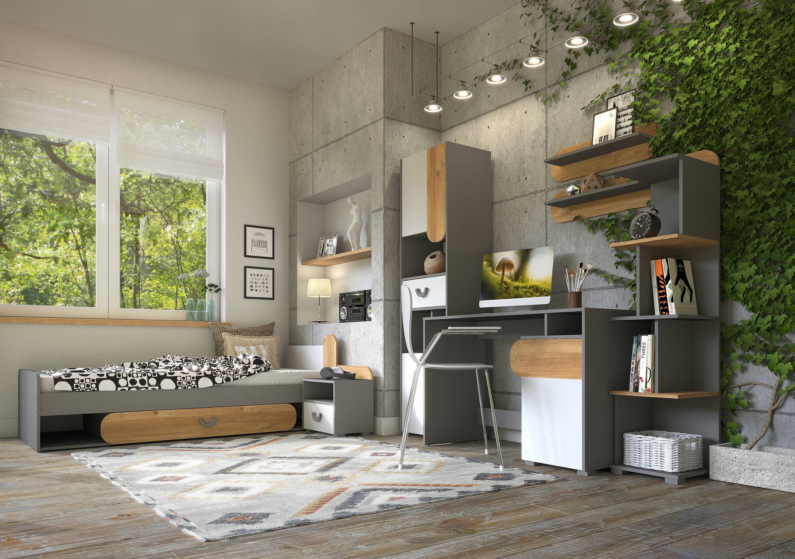 Łóżko młodzieżowe 80 z materacem pojemnikiem Rodzaj łóżka łóżko tradycyjne