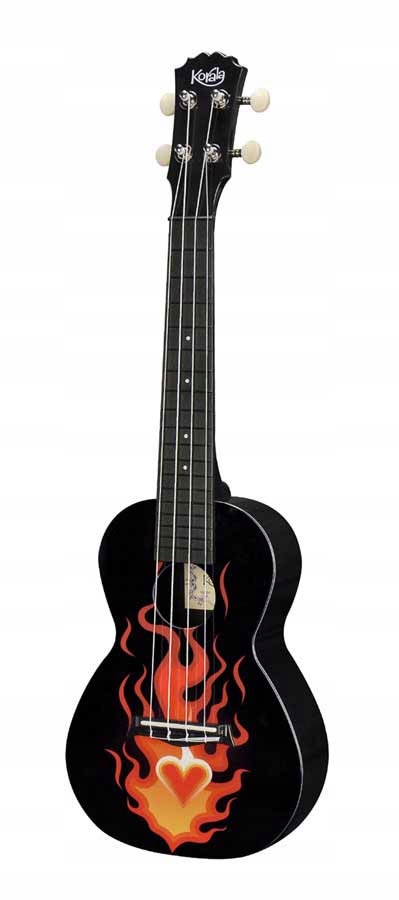 Ukulele Koncertowe Korala PUC-30 Czarne Płomienie